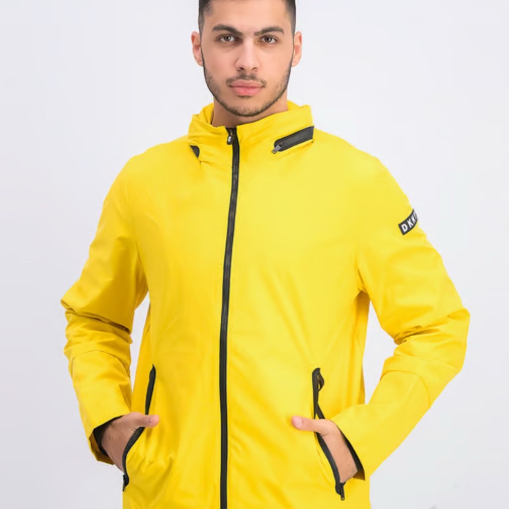 Dkny Yellow Raincoat Lightweight Water-Resistant